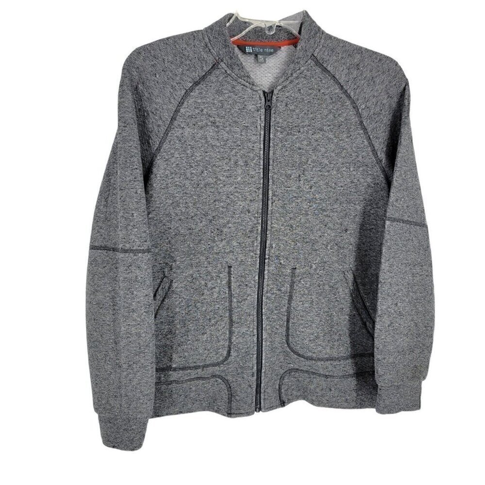 Title Nine Womens Small Gray Active Fleece Jacket Full-Zip Long Sleeve 480956